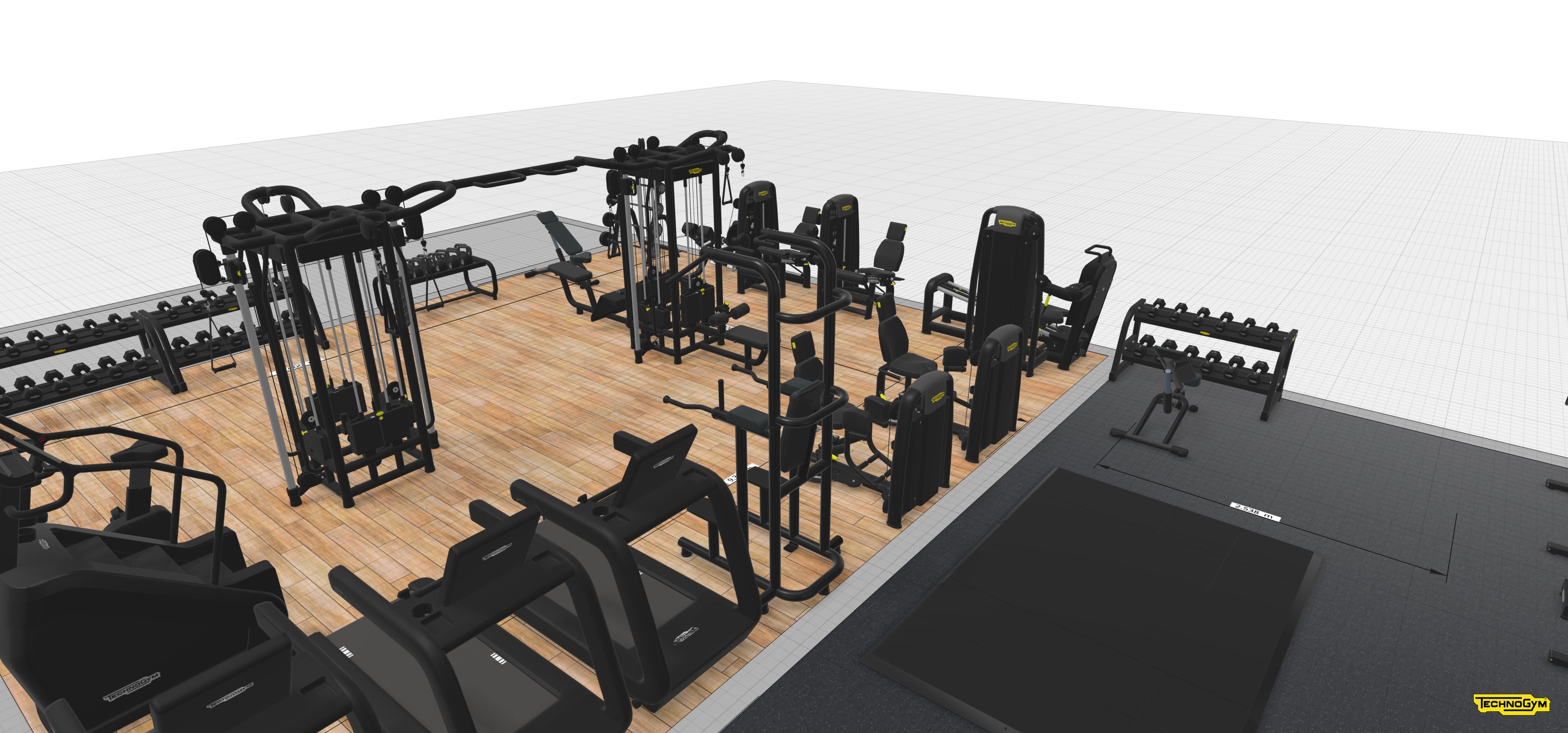 Planned equipment and floor layout.